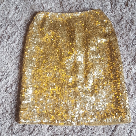 Gold sequin skirt - Picture 1 of 3